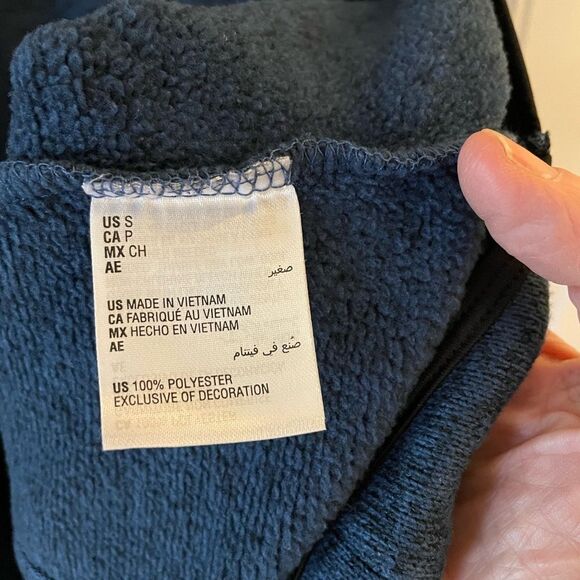 Ideology Blue Navy zip up Hoodie size SM - Picture 4 of 7